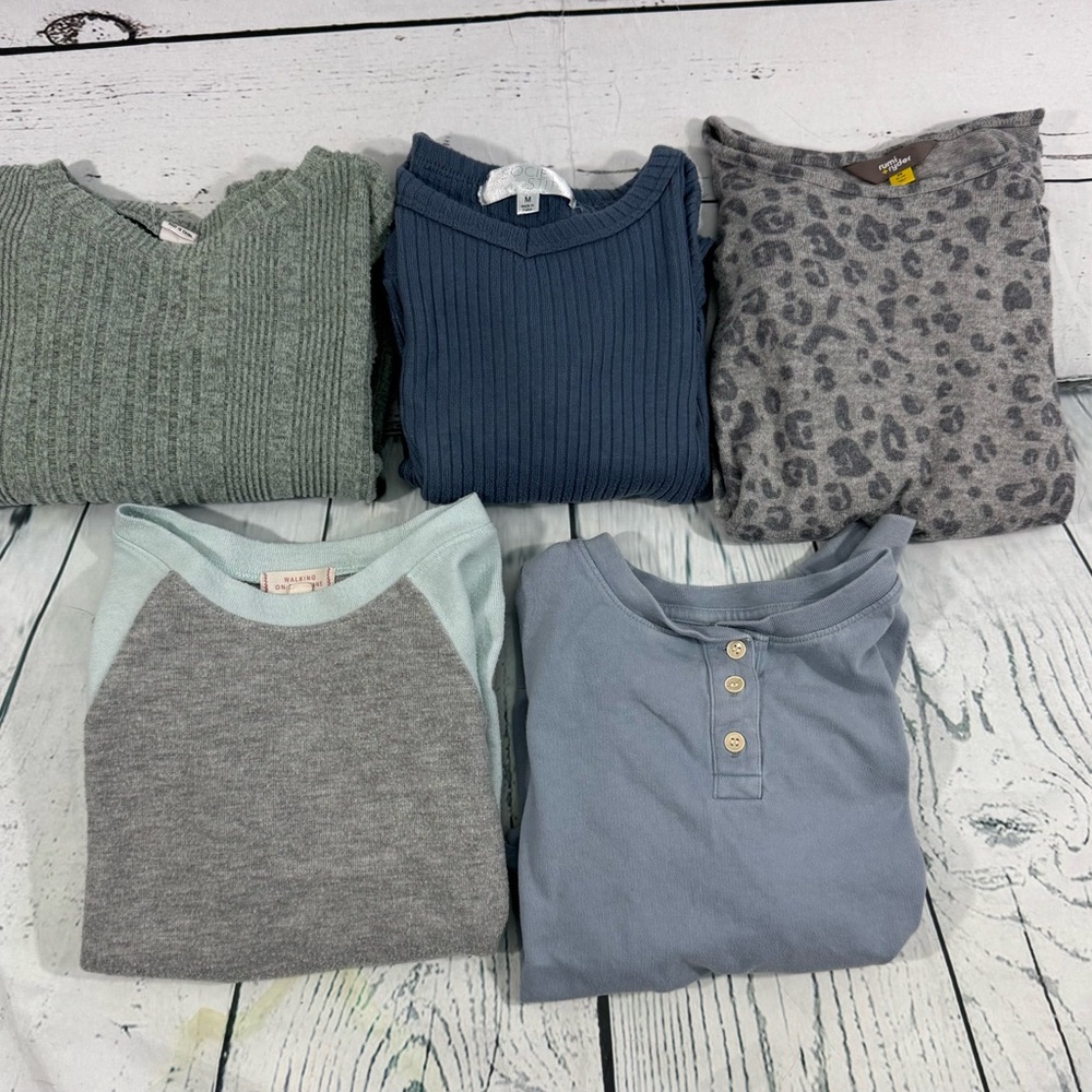 Lot Of 5 Youth Girls Long Sleeve Tops Size Medium EUC